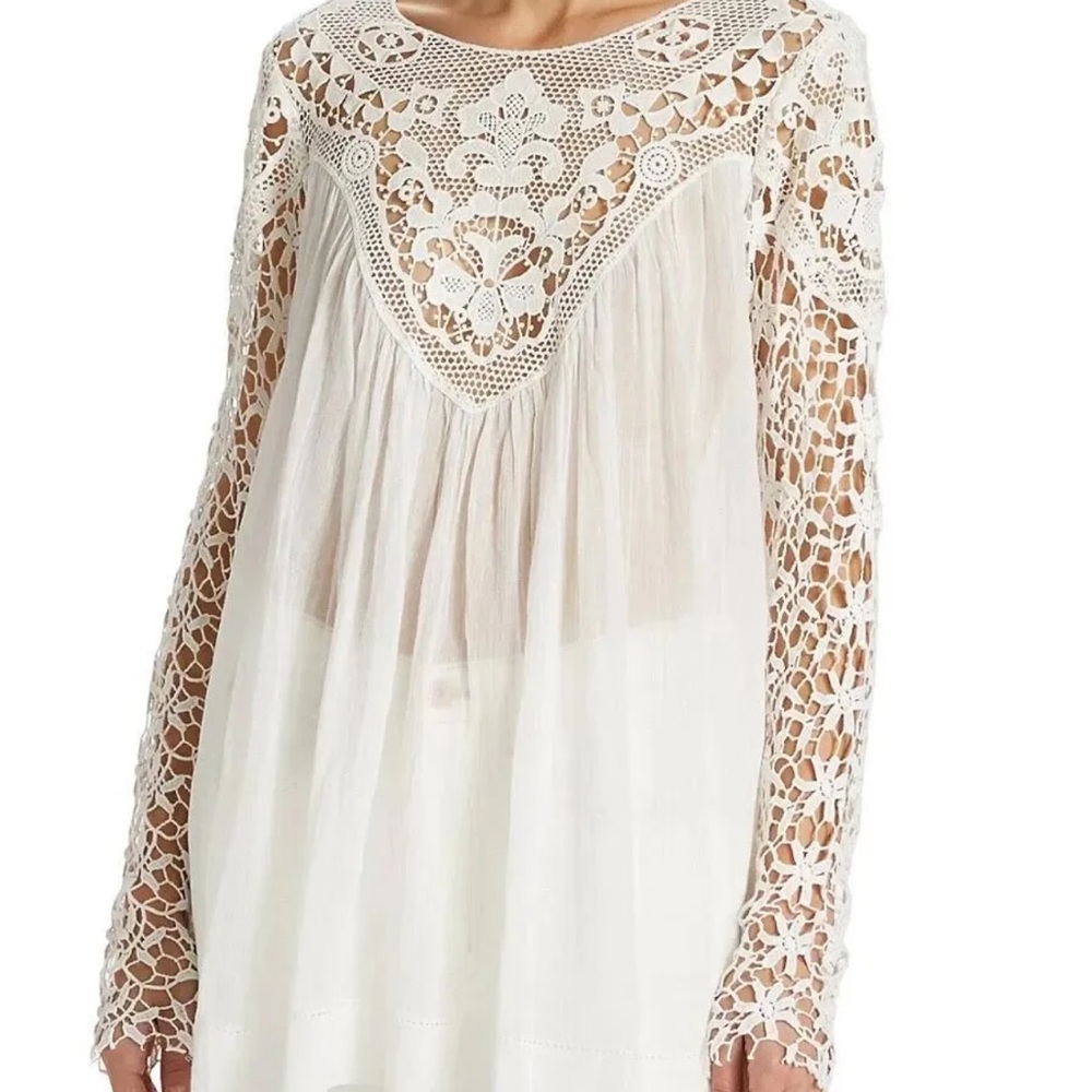 NWT Free People Vera Lace Tunic Top Size M Z468